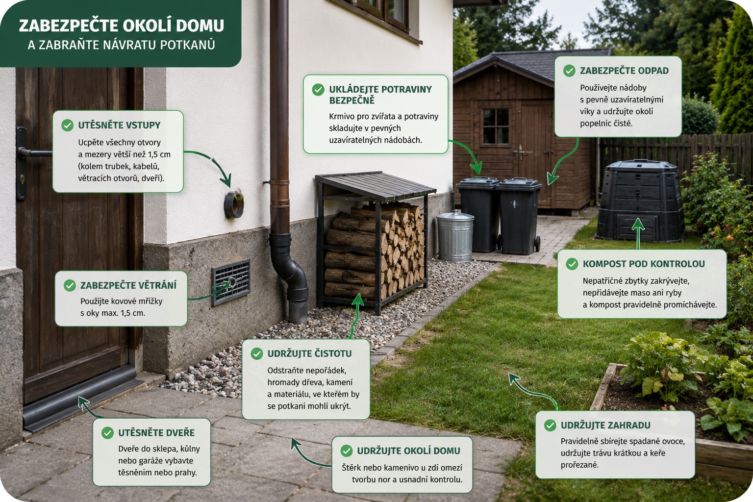 zabezpečení okolí domu proti návratu potkanů